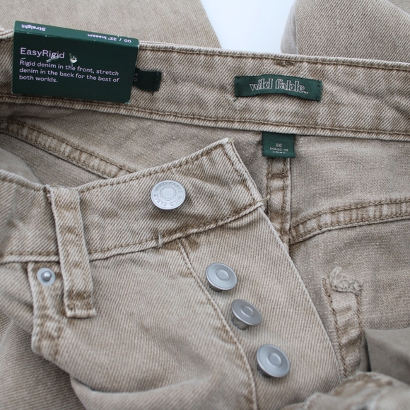 Women’s High Rise Distressed Straight Leg Jeans - Light Brown Size 00 & 4 - Picture 5 of 12